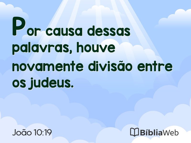 João 10:19 em imagem para compartilhar
