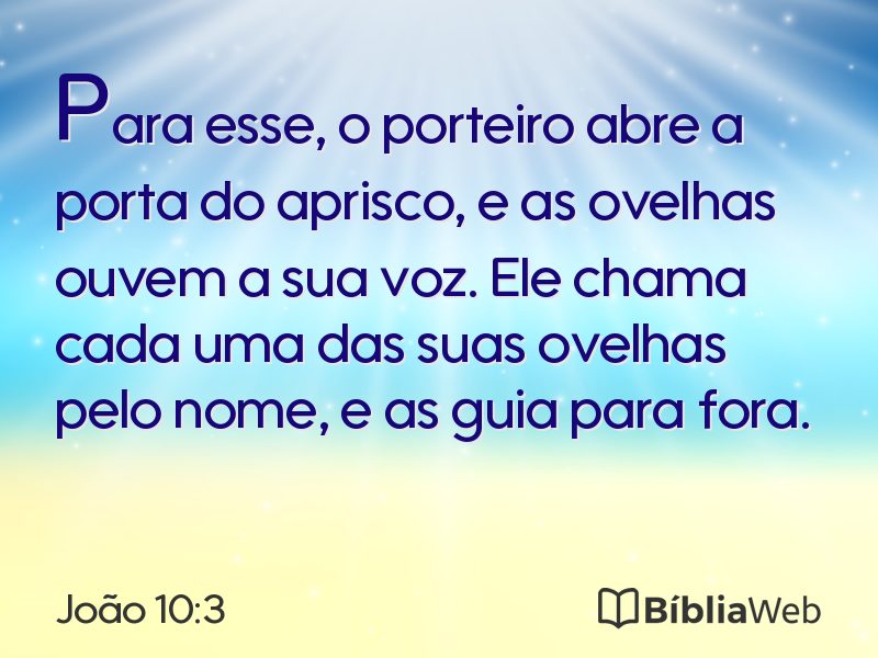 João 10:3 em imagem para compartilhar