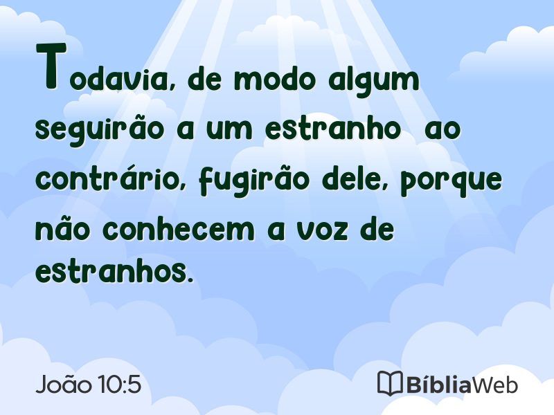 João 10:5 em imagem para compartilhar