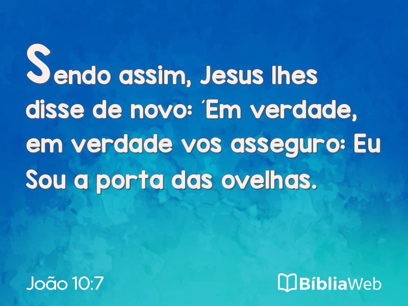 João 10:7 em imagem para compartilhar