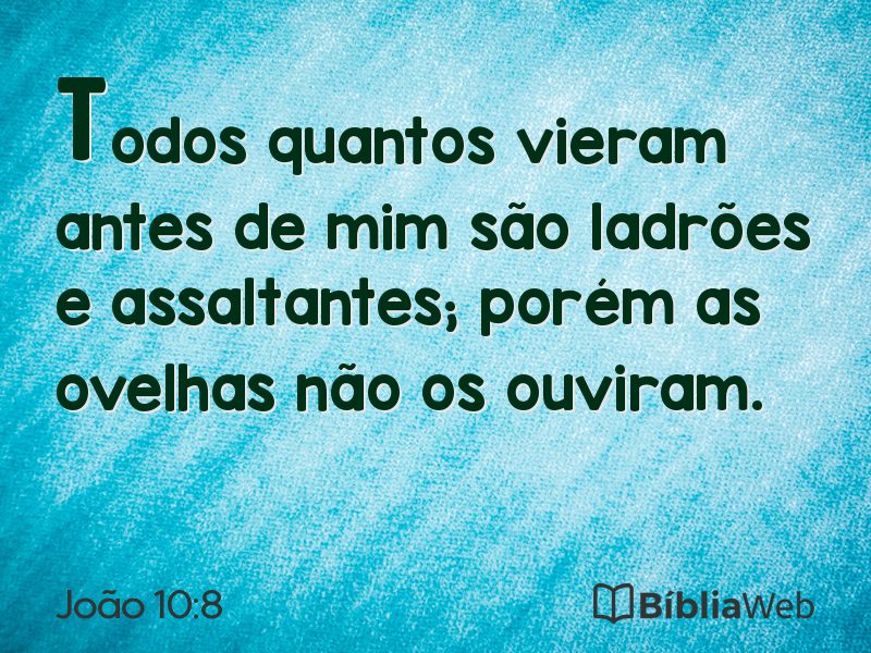 João 10:8 em imagem para compartilhar
