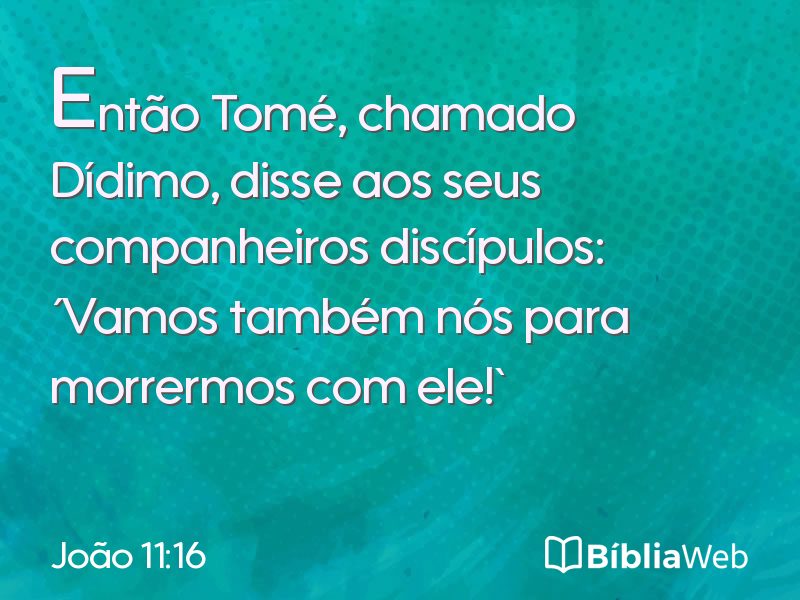 João 11:16 em imagem para compartilhar