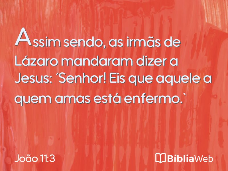 João 11:3 em imagem para compartilhar