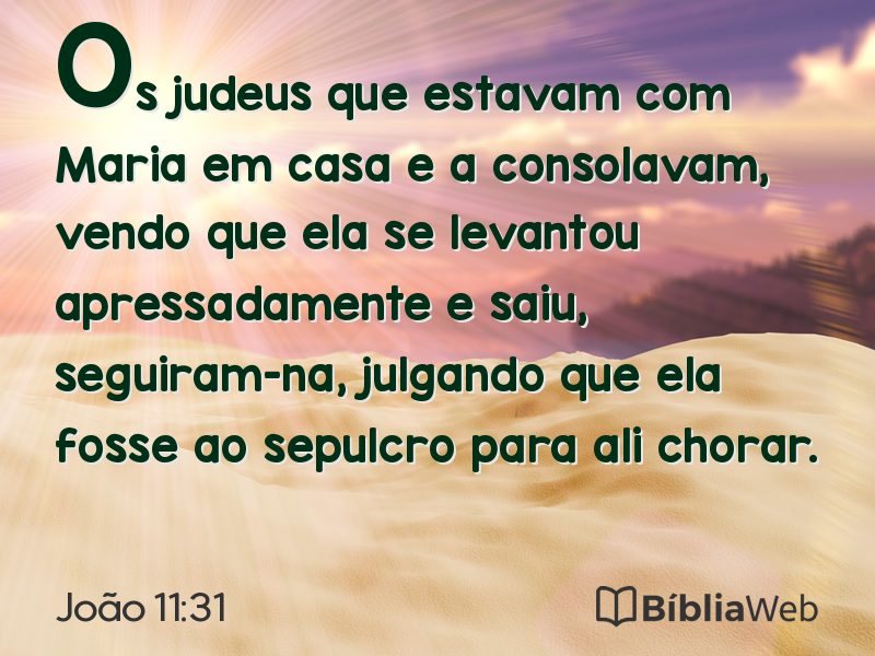 João 11:31 em imagem para compartilhar