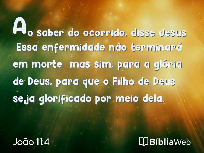 João 11:4 em imagem para compartilhar
