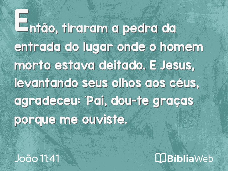 João 11:41 em imagem para compartilhar