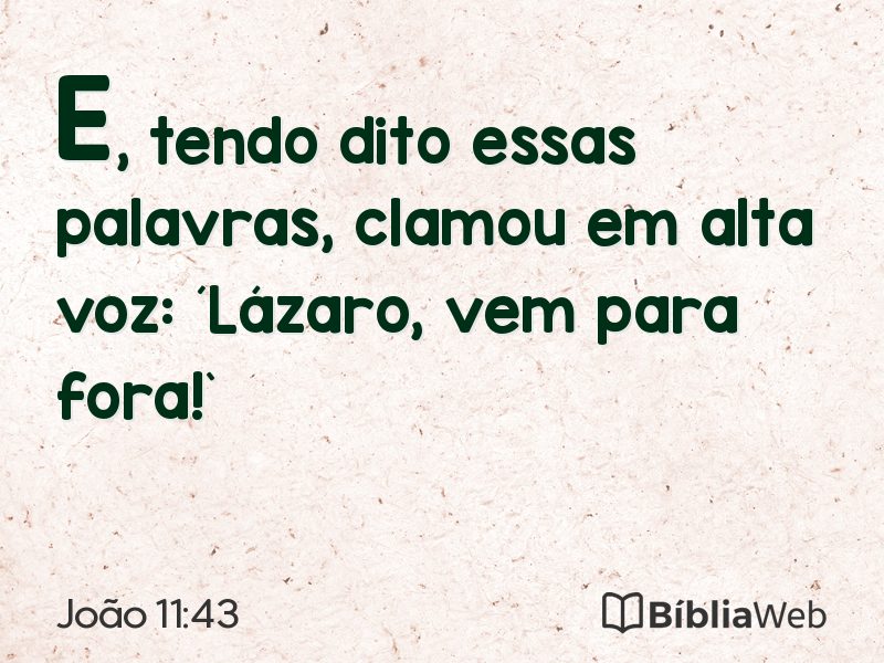 João 11:43 em imagem para compartilhar