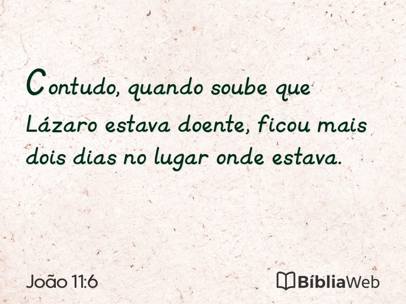 João 11:6 em imagem para compartilhar