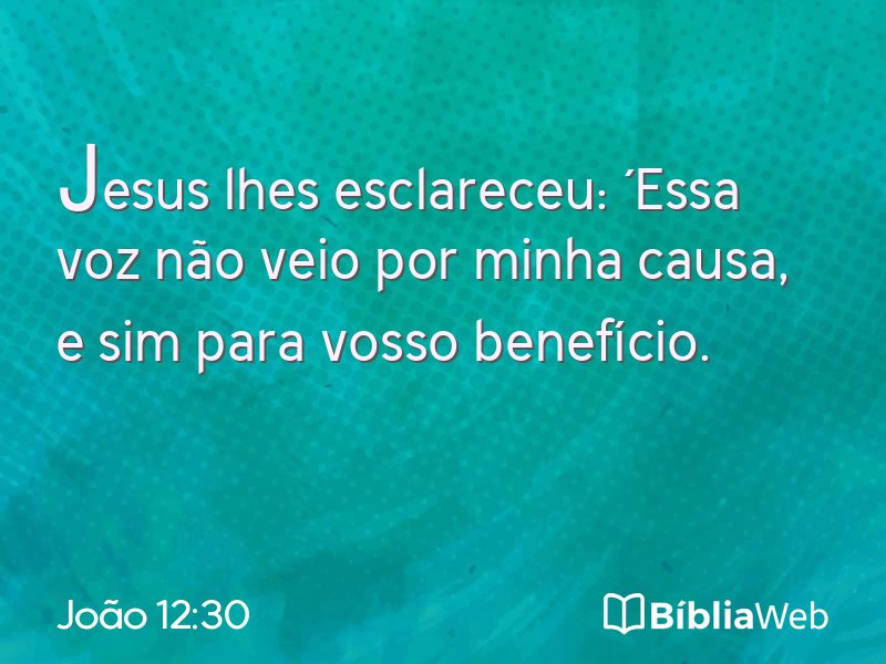 João 12:30 em imagem para compartilhar