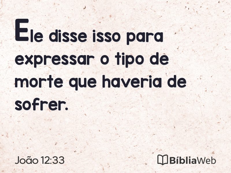 João 12:33 em imagem para compartilhar