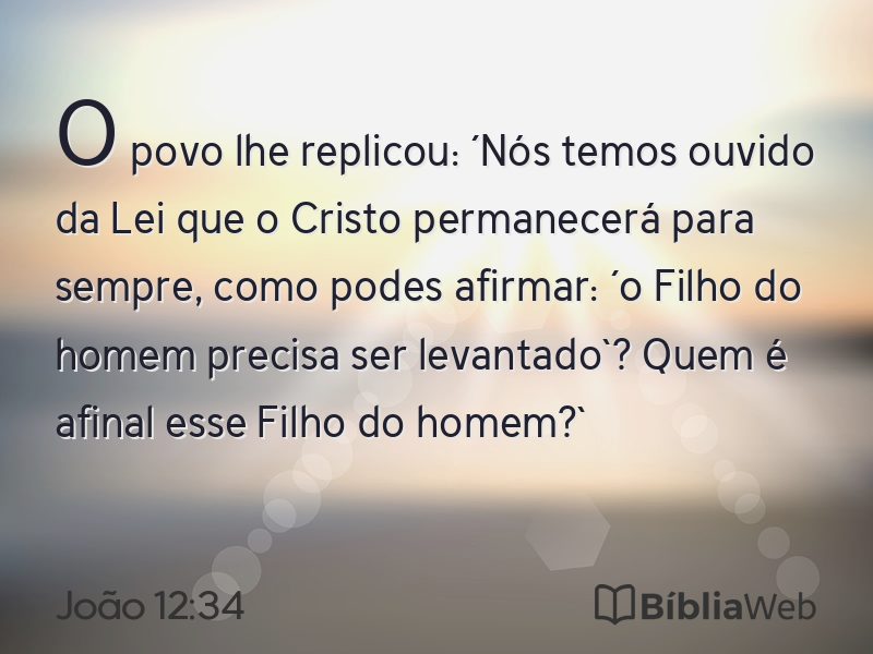 João 12:34 em imagem para compartilhar