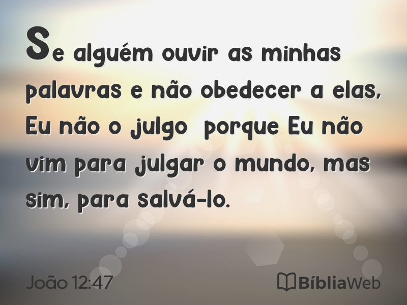 João 12:47 em imagem para compartilhar