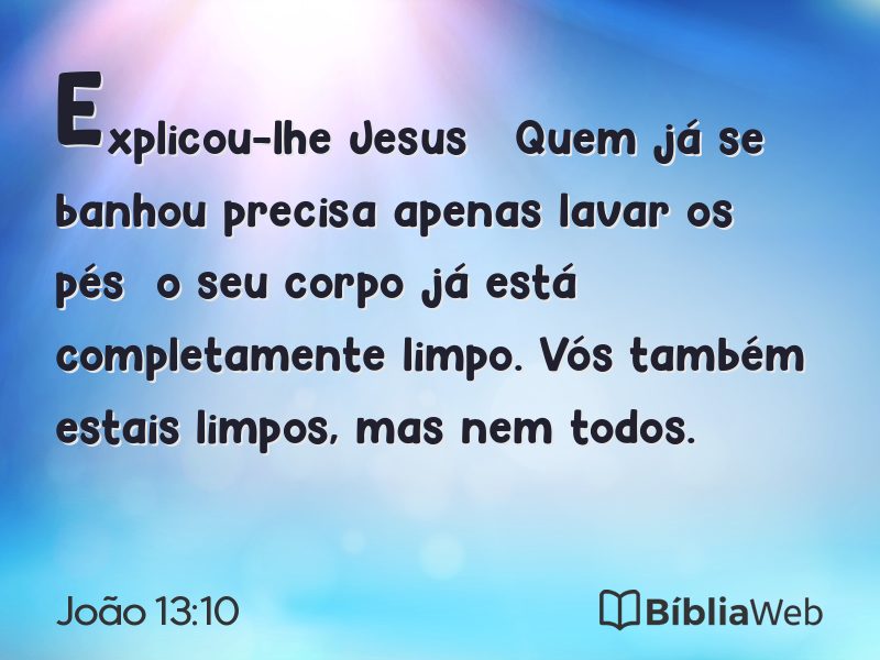 João 13:10 em imagem para compartilhar