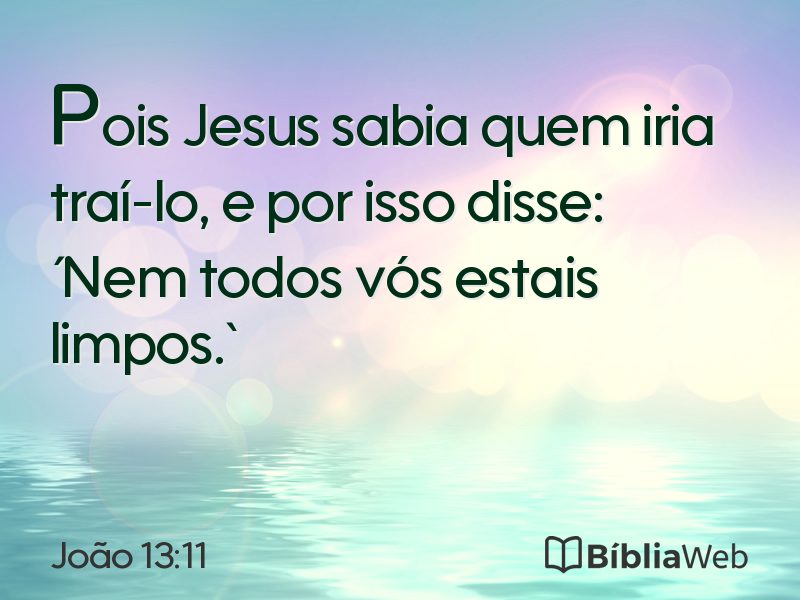 João 13:11 em imagem para compartilhar