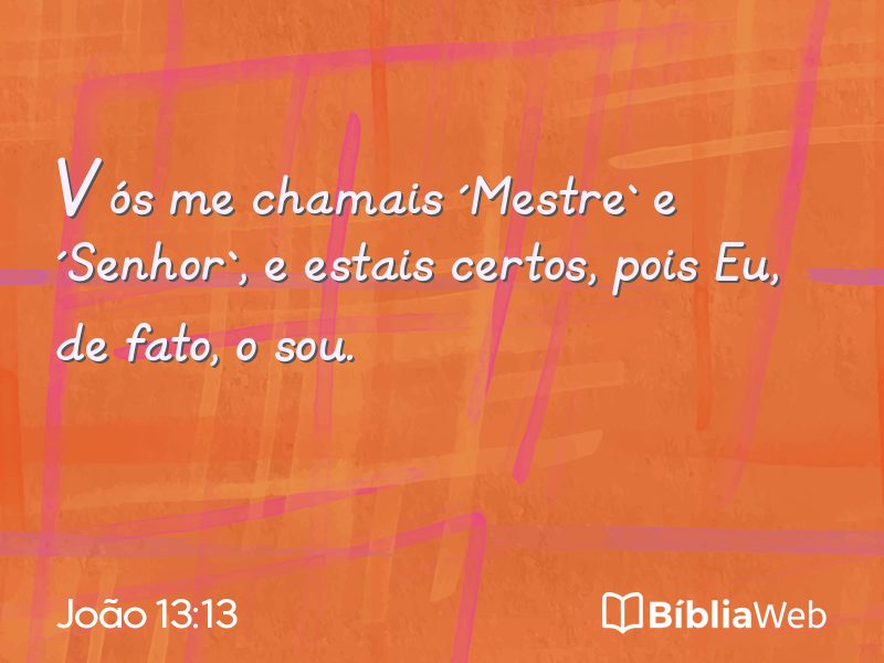 João 13:13 em imagem para compartilhar
