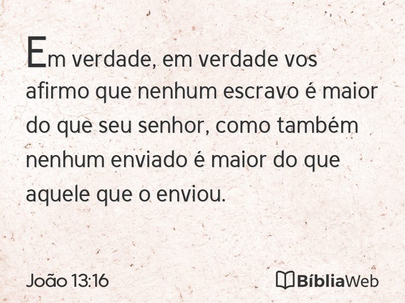 João 13:16 em imagem para compartilhar