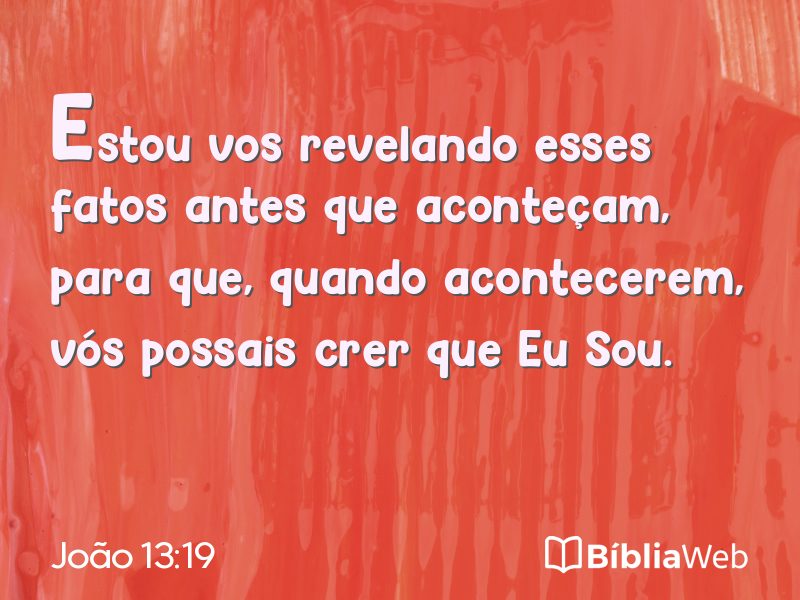 João 13:19 em imagem para compartilhar