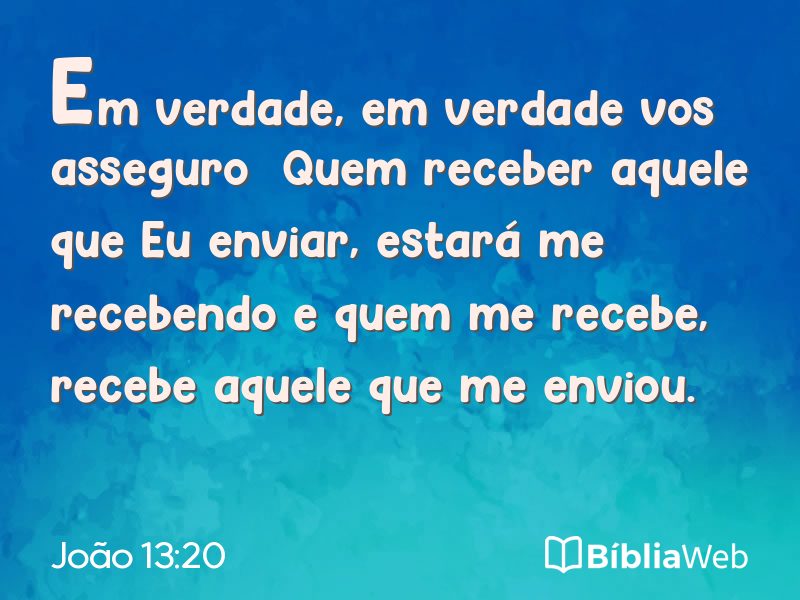 João 13:20 em imagem para compartilhar
