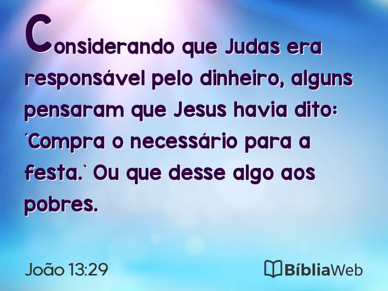 João 13:29 em imagem para compartilhar