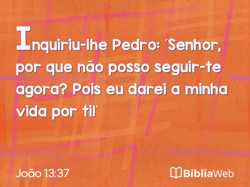 João 13:37 em imagem para compartilhar