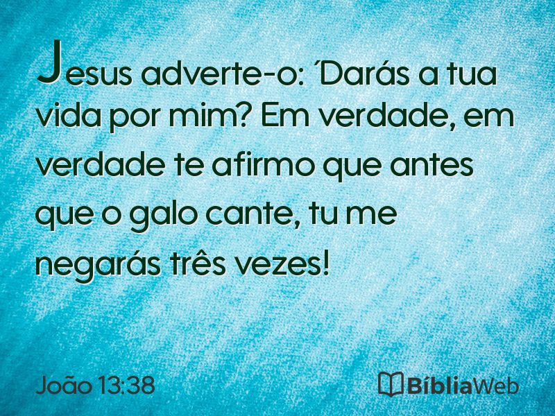 João 13:38 em imagem para compartilhar