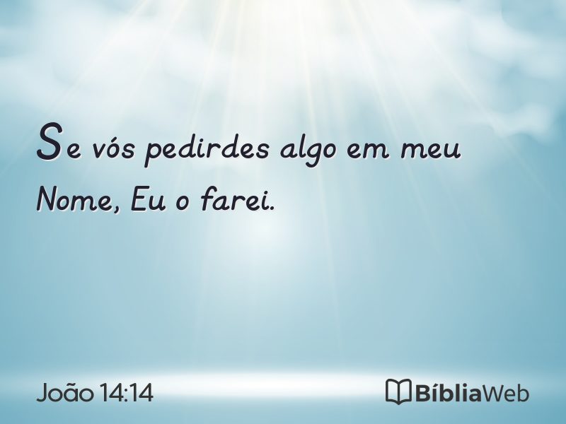 João 14:14 em imagem para compartilhar