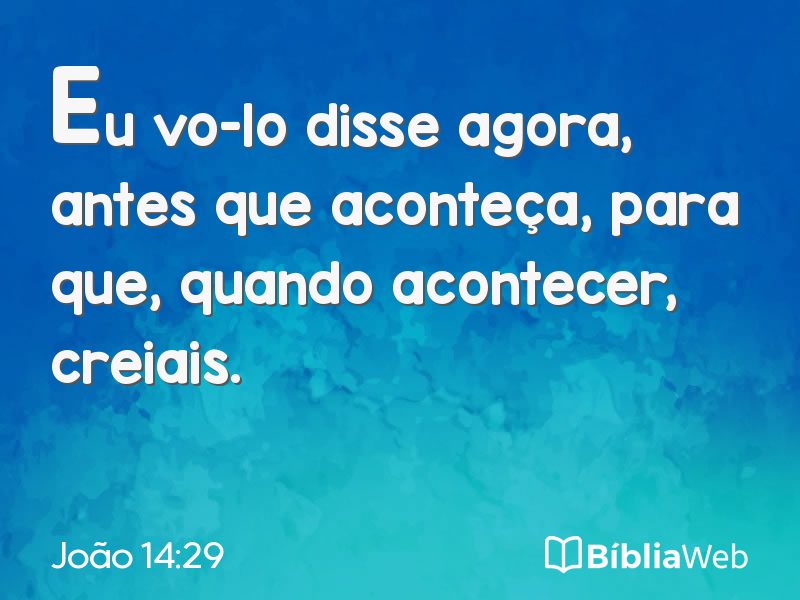 João 14:29 em imagem para compartilhar