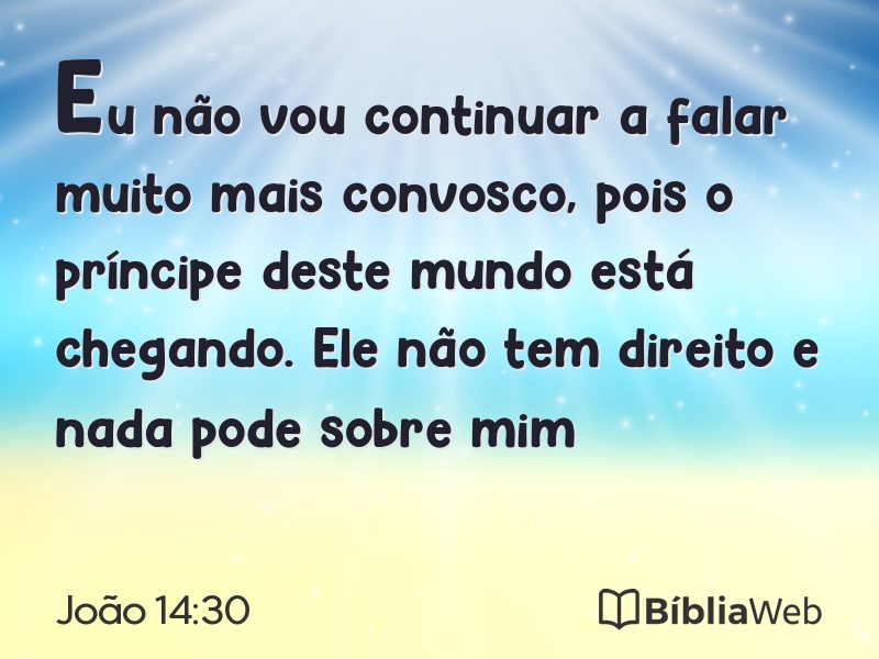 João 14:30 em imagem para compartilhar