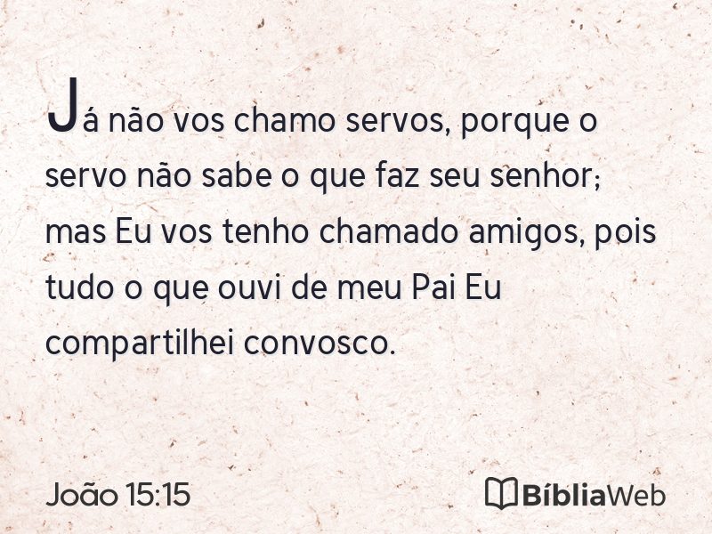 João 15:15 em imagem para compartilhar