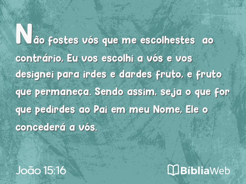 João 15:16 em imagem para compartilhar