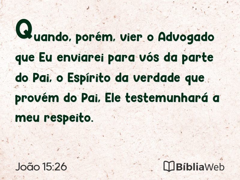 João 15:26 em imagem para compartilhar
