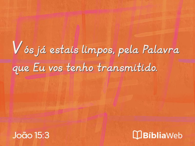 João 15:3 em imagem para compartilhar