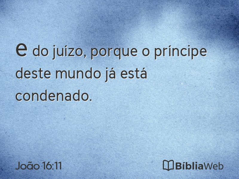 João 16:11 em imagem para compartilhar