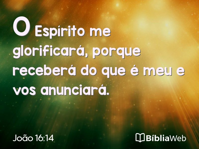 João 16:14 em imagem para compartilhar