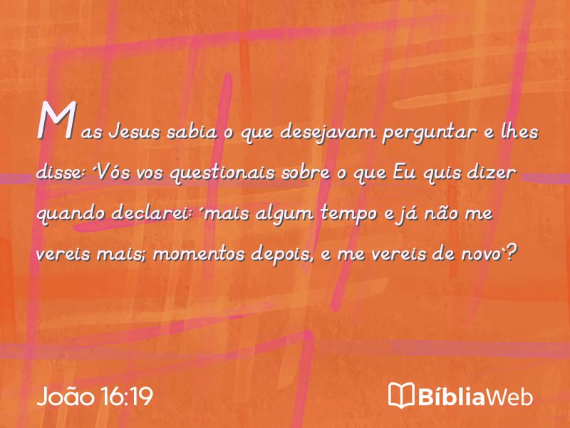 João 16:19 em imagem para compartilhar