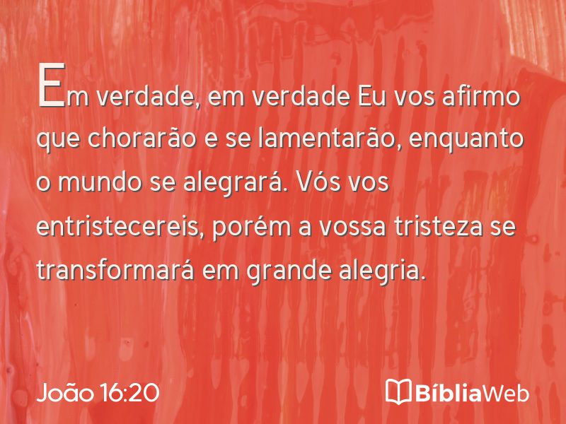 João 16:20 em imagem para compartilhar