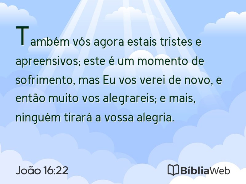 João 16:22 em imagem para compartilhar