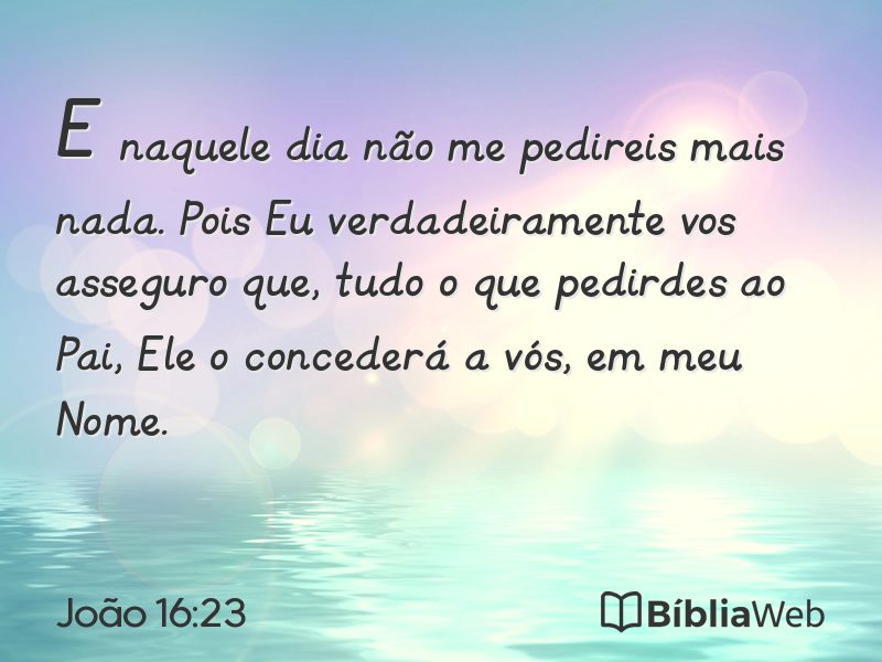 João 16:23 em imagem para compartilhar