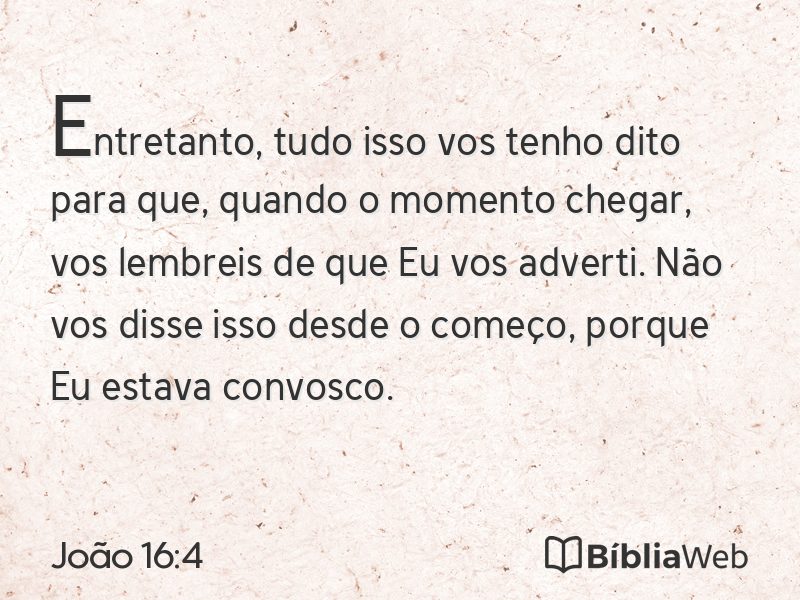 João 16:4 em imagem para compartilhar