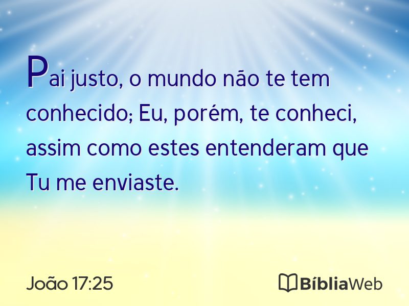 João 17:25 em imagem para compartilhar