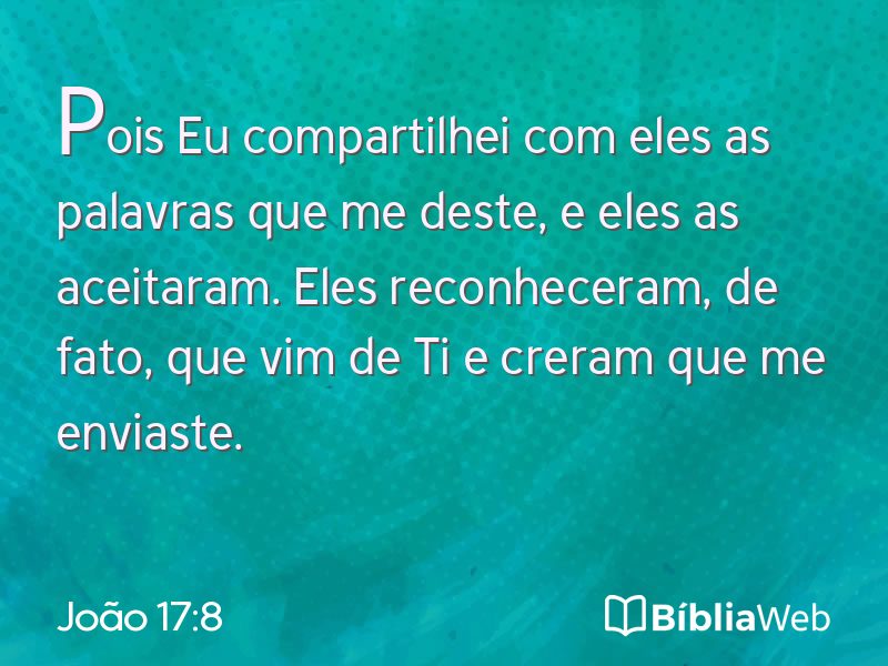 João 17:8 em imagem para compartilhar