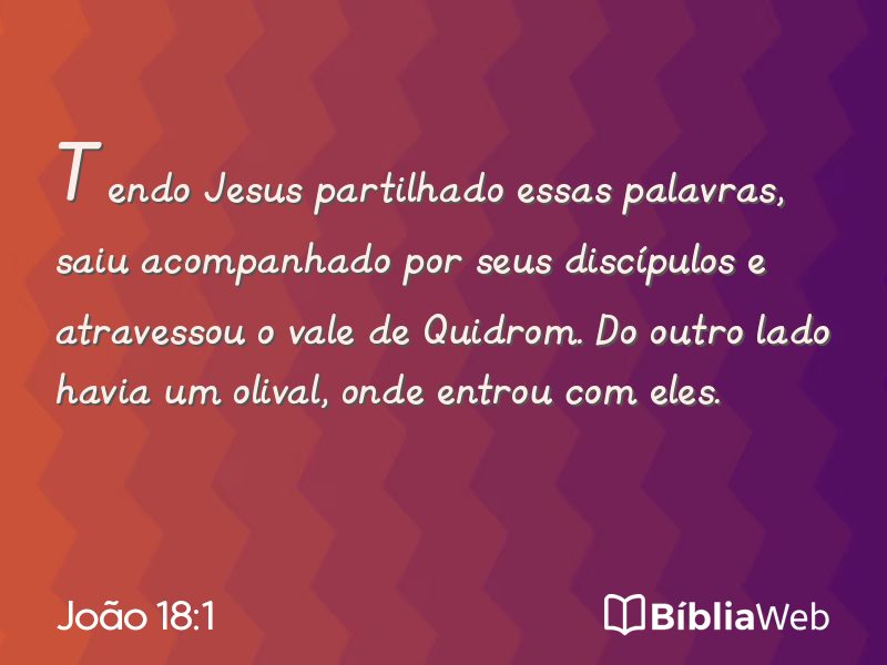 João 18:1 em imagem para compartilhar