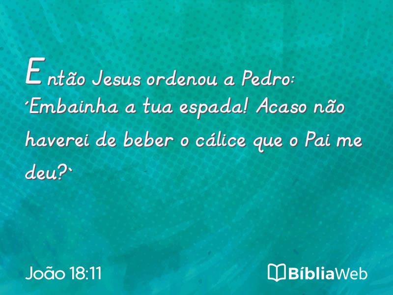 João 18:11 em imagem para compartilhar