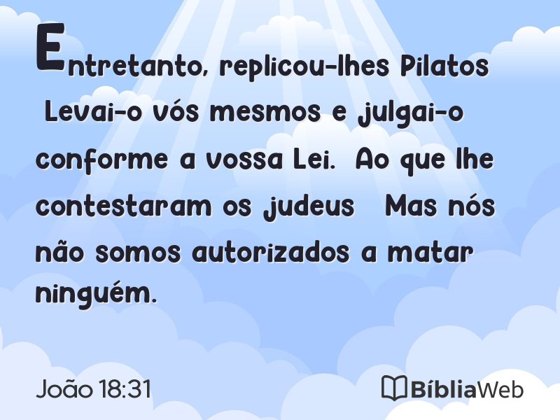 João 18:31 em imagem para compartilhar