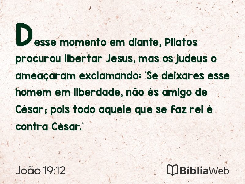 João 19:12 em imagem para compartilhar
