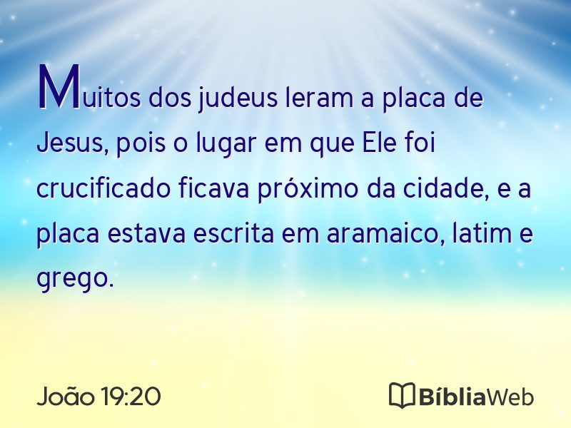 João 19:20 em imagem para compartilhar