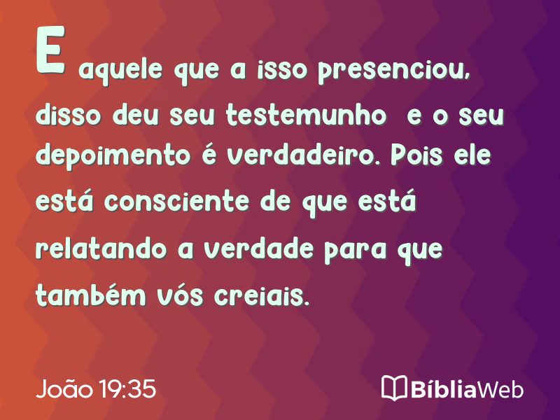 João 19:35 em imagem para compartilhar