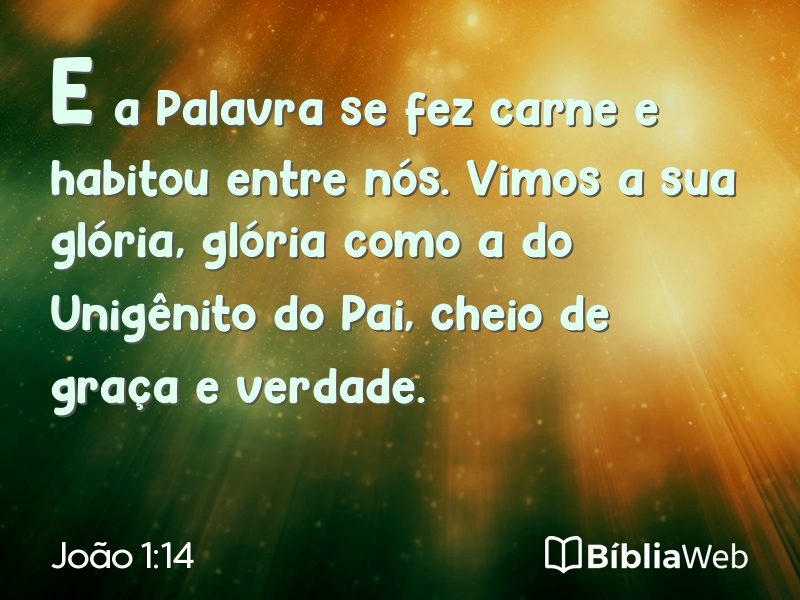 João 1:14 em imagem para compartilhar