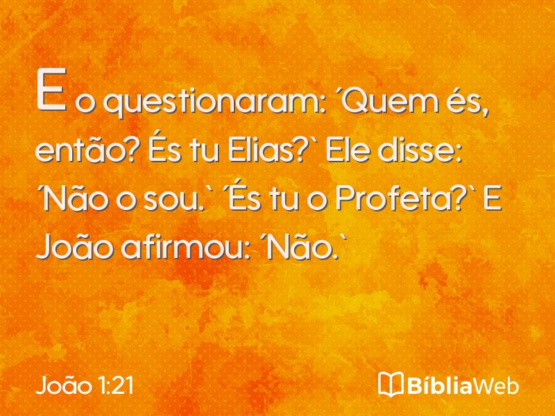 João 1:21 em imagem para compartilhar