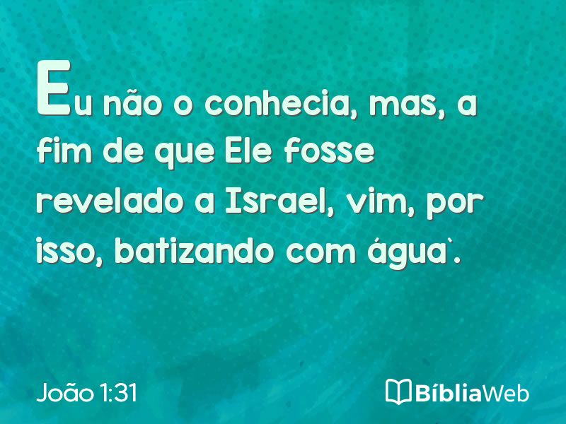 João 1:31 em imagem para compartilhar